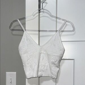 Aura Ribbed Knit Top in White